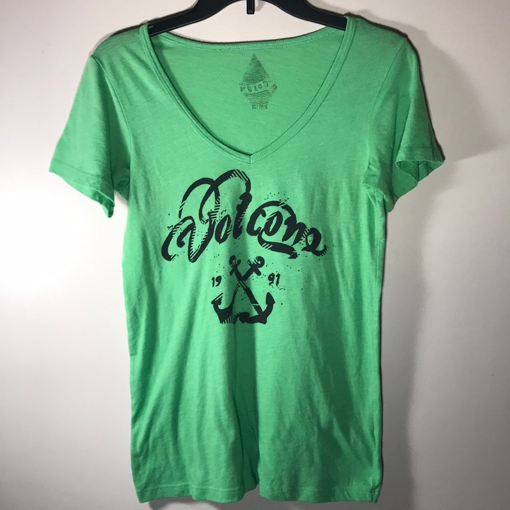 Vintage Volcom T shirt 90’s bright green XS-S